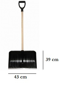 Lopata na sníh s kováním - černá